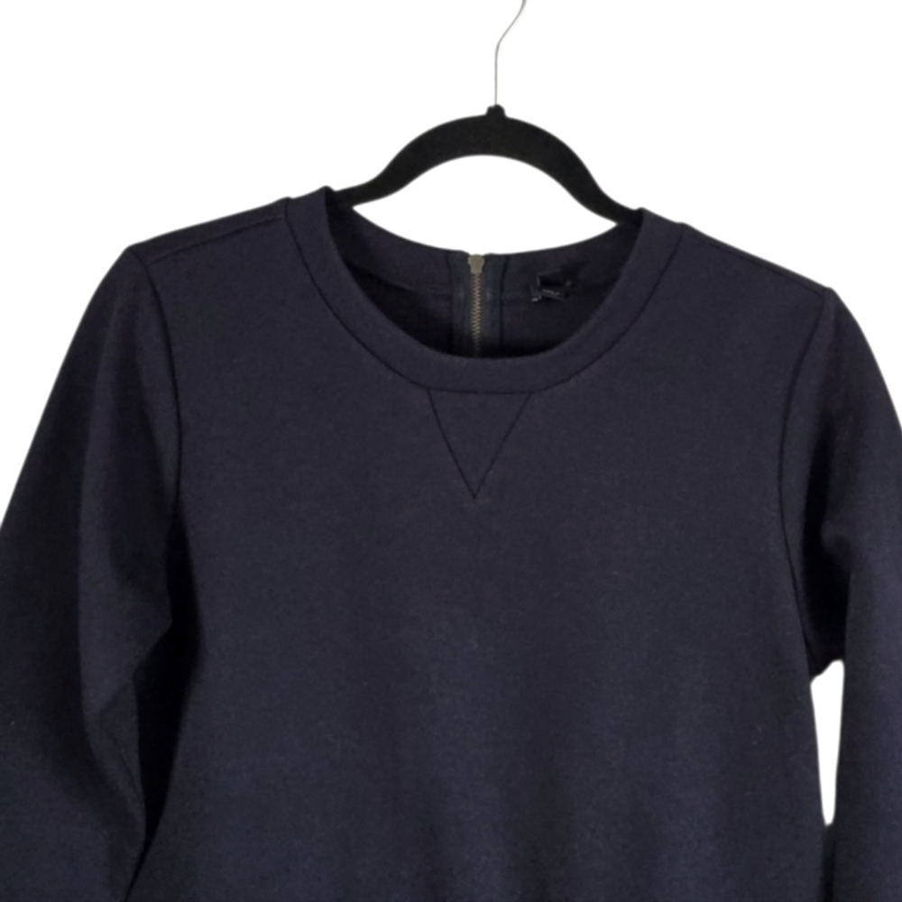 J.Crew Navy Sweatshirt with Black Fringe Hem Sz XS - Picture 4 of 10